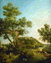 Landschap Engels Capriccio met een paleis - Canaletto — weergave van het kunstwerk