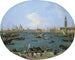 Uitzicht vanaf de Bacino di San Marco in Venetië - Canaletto — weergave van het kunstwerk