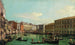 Het grote kanaal, Venetië, uitzicht naar het zuiden richting de Rialtobrug - Canaletto — weergave van het kunstwerk