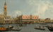 De Molo met de Piazzetta en het Dogepaleis vanaf de Bacino - Canaletto — weergave van het kunstwerk