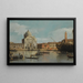 Venetië Een uitzicht op de kerken van het Redentore en San Giacomo met een oorlogsschip, gondels en boten - Canaletto — ingelijst kunstwerk aan de muur