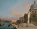Venetië, het Grote Kanaal gezien naar het oosten met Santa Maria della Salute - Canaletto — weergave van het kunstwerk