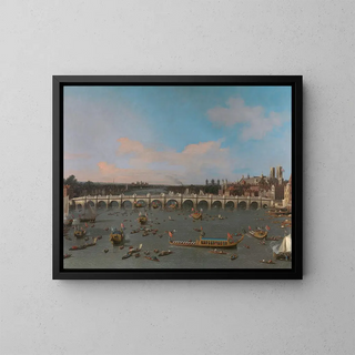 Canaletto - Westminster Bridge with the Lord Mayors Procession on the Thames.webp