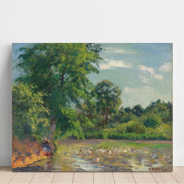 Reproductie van het schilderij van Kanaries op de Montfoucault-vijver - Camille Pissarro