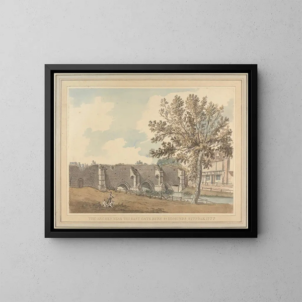 Les arches près de la porte est de Bury St Edmunds, Suffolk - Capitaine Francis Grose — framed artwork on a wall