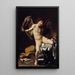 L'amour triomphe de tout - Le Caravage — ingelijst kunstwerk aan de muur