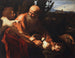 Het Offer van Isaak - Caravaggio — weergave van het kunstwerk