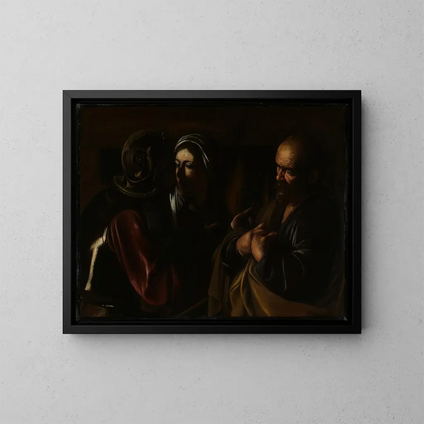 The renunciation of Saint Peter - Caravaggio — framed artwork on a wall