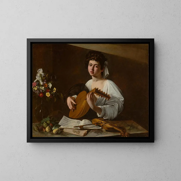 The Lute Player - Caravaggio — framed artwork on a wall