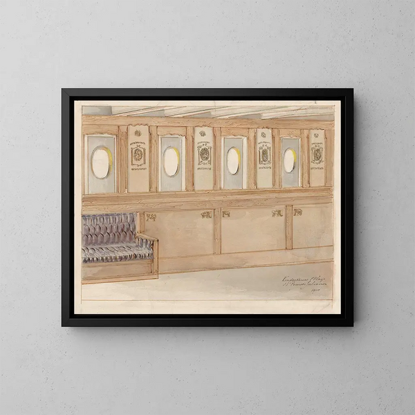Project for a first-class children's room on the SS Prinses Juliana - Carel Adolph Lion Cachet — framed artwork on a wall
