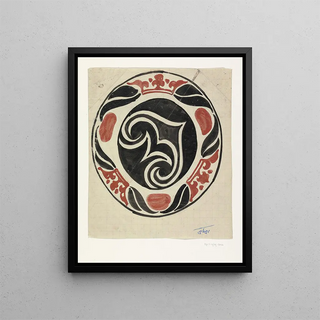 Carel Adolph Lion Cachet - Ontwerp voor gedenkbord bij inhuldiging van koningin Wilhelmina in 1898.webp