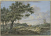 Aan de rechterkant, een Windmolen op het Pad, een Kar met Hooi - Carel Lodewijk Hansen — weergave van het kunstwerk