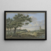 Aan de rechterkant, een Windmolen op het Pad, een Kar met Hooi - Carel Lodewijk Hansen — ingelijst kunstwerk aan de muur