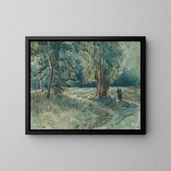 Madame Storm van s Gravesande née Clifford avec sa fille dans le parc de Bieberich - Carel Nicolaas Storm van 's Gravesande — framed artwork on a wall