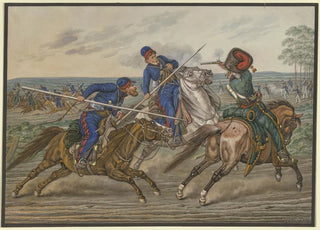 Carl Adolph Heinrich Hess - Reiterkampf zwischen Kosaken und Franzosen.webp