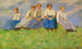 L'étude des jeunes filles - Carl Bantzer — weergave van het kunstwerk