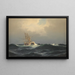 Een stoomboot in een storm op de Atlantische Oceaan - Carl Bille — ingelijst kunstwerk aan de muur