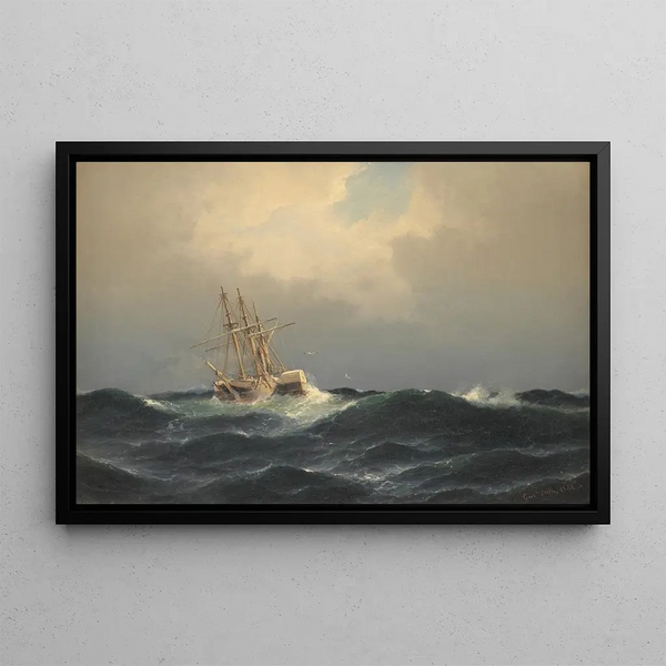 Carl Bille - Et dampskib i en storm i Atlanterhavet.webp