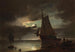 Heldere maanlicht op de kust - Carl Bille — weergave van het kunstwerk