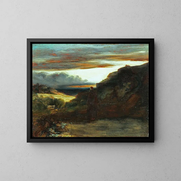 Monk on the Terrace - Carl Blechen — framed artwork on a wall