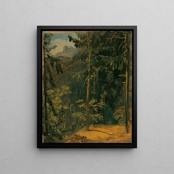 Path in the Harz Forest - Carl Blechen — framed artwork on a wall