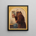 Een monnik bekijkt zichzelf in een spiegel - Carl Bloch — ingelijst kunstwerk aan de muur