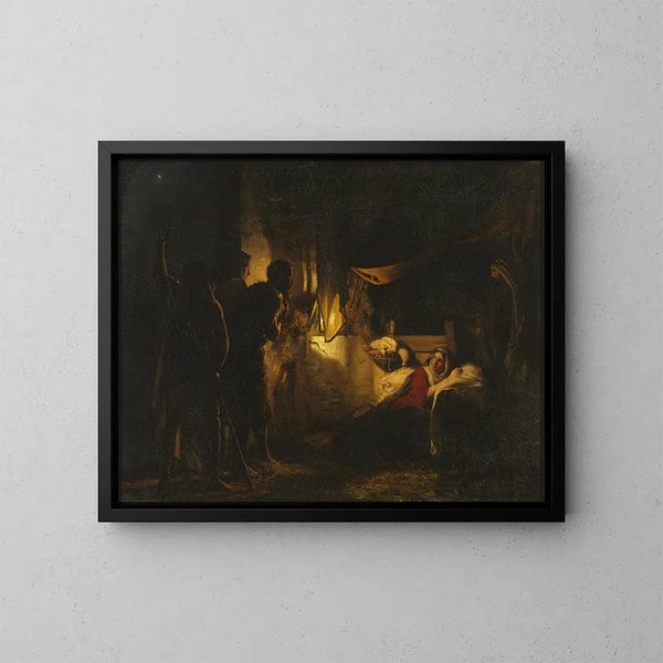 Aanbidding der herders - Carl Bloch — ingelijst kunstwerk aan de muur
