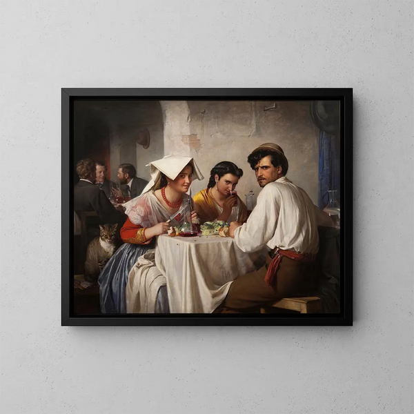 in een Romeinse osteria - Carl Bloch — ingelijst kunstwerk aan de muur