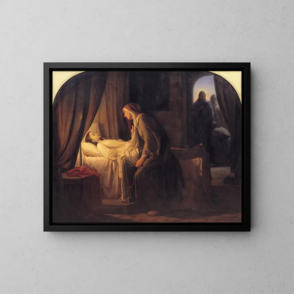 De dochter van Jairus - Carl Bloch — ingelijst kunstwerk aan de muur