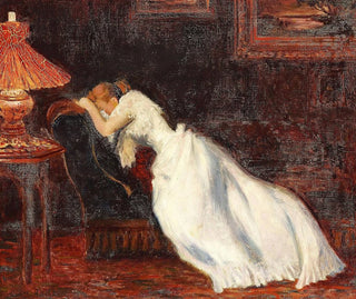 Carl Carlsen - Interir med pige p en sofa.webp