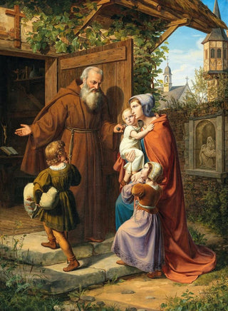 Carl Fielgraf - St Elisabeth Landgravine of Thuringia Fleeing from the Wartburg Finds Refuge with a Hermit.webp