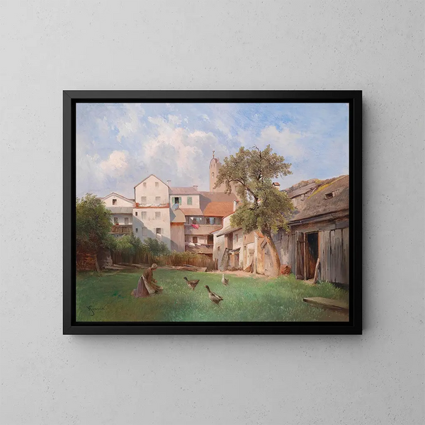 Cour of the soap factory building in Tittmoning - Carl Franz Emanuel Haunold — framed artwork on a wall