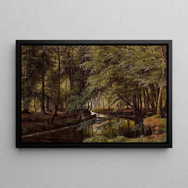 Partie de Jægersborg Dyrehave Lumière du jour douce - Carl Frederik Aagaard — framed artwork on a wall