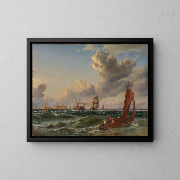 Marine Painting - Carl Frederik Sørensen — framed artwork on a wall