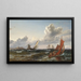 van zeilboten en visserijschepen in de Sund bij Kronborg - Carl Frederik Sørensen — ingelijst kunstwerk aan de muur