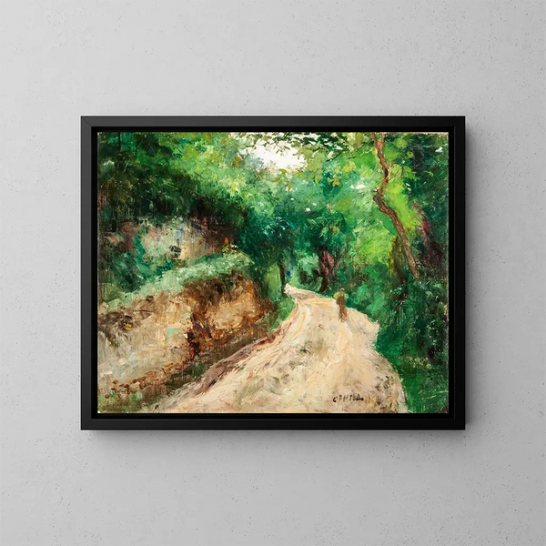 Fontainebleau, route creuse - Carl Fredrik Hill — framed artwork on a wall