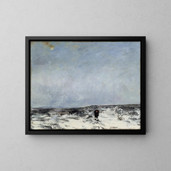 Landes with a car - Carl Fredrik Hill — framed artwork on a wall