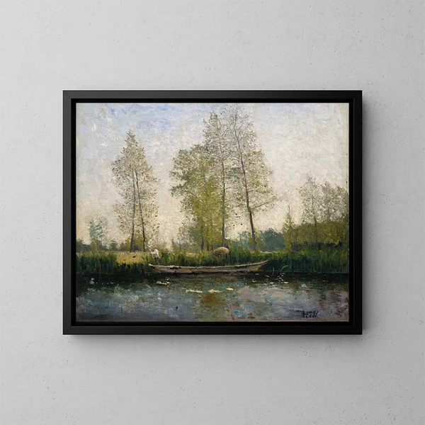 Motif de la Seine à Saint-Germain - Carl Fredrik Hill — framed artwork on a wall