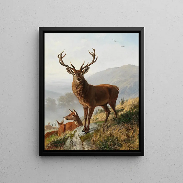 The Stag Capital - Carl Friedrich Deiker — framed artwork on a wall