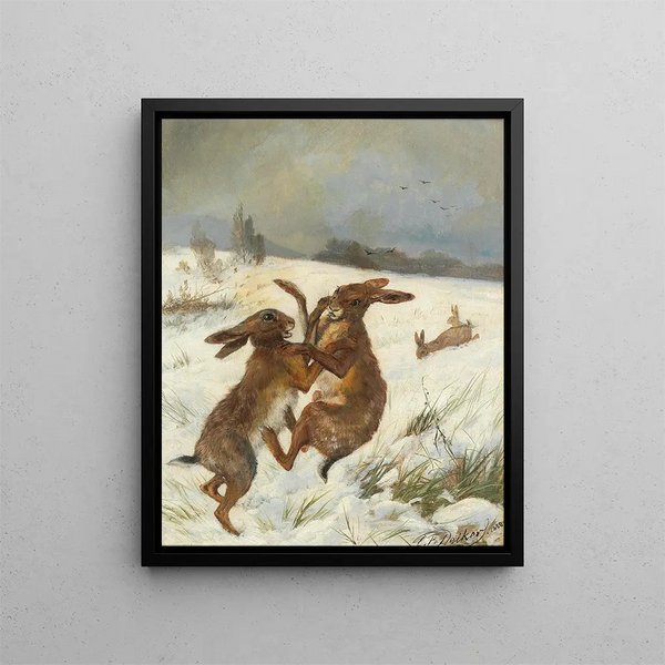 Lapins - Carl Friedrich Deiker — framed artwork on a wall
