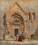 Portaal van de kerk en groep mensen - Carl Friedrich Heinrich Werner — weergave van het kunstwerk