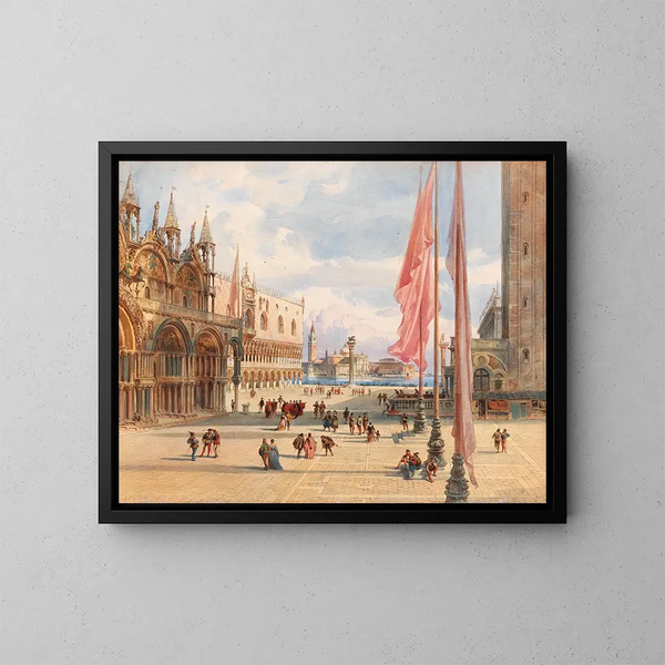 Place Saint-Marc in Venice - Carl Friedrich Heinrich Werner — framed artwork on a wall