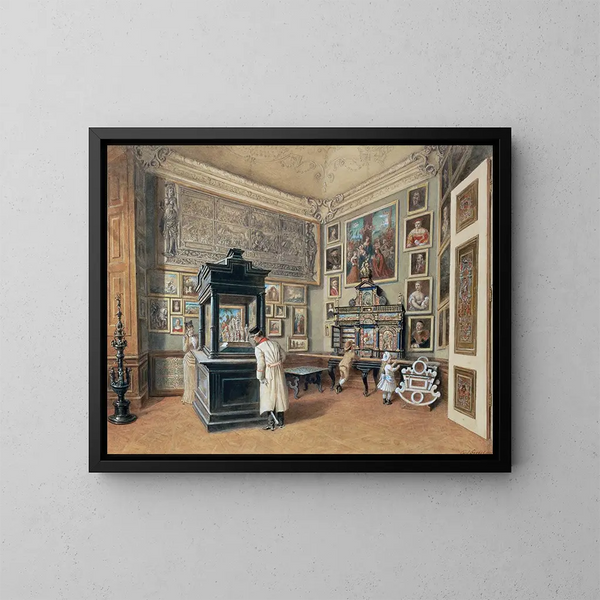 Dernier cabinet de la collection Ambraser avec des verres bohèmes - Carl Goebel le Jeune — framed artwork on a wall