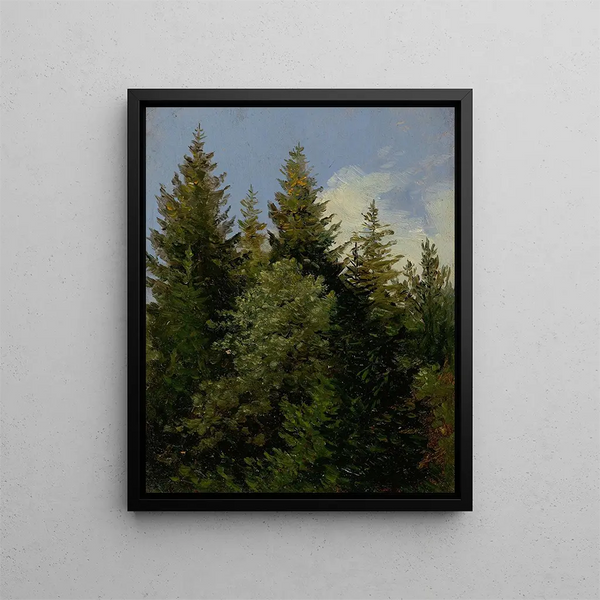 Sapins - Carl Gustav Carus — framed artwork on a wall