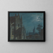 Maan op de binnenplaats van een gotische kerk met rijke metselwerk - Carl Gustav Carus — ingelijst kunstwerk aan de muur