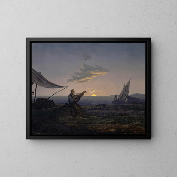 Lever de lune sur la mer - Carl Gustav Carus — framed artwork on a wall