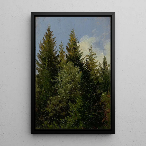 Sapins - Carl Gustav Carus — framed artwork on a wall