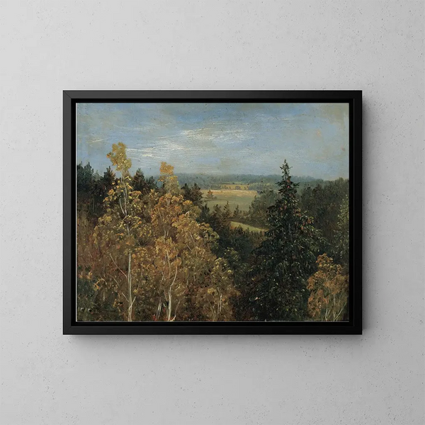 Landscape painting wooded - Carl Gustav Carus — framed artwork on a wall