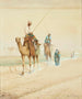 Reisigers in Arabische kledij op een Egyptische weg - Carl Haag — weergave van het kunstwerk
