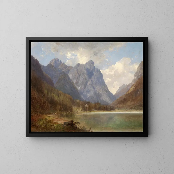 Lake Toblach - Carl Hasch — framed artwork on a wall